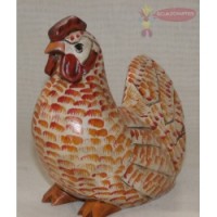 Gallina tallada en madera
