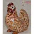Gallina tallada en madera